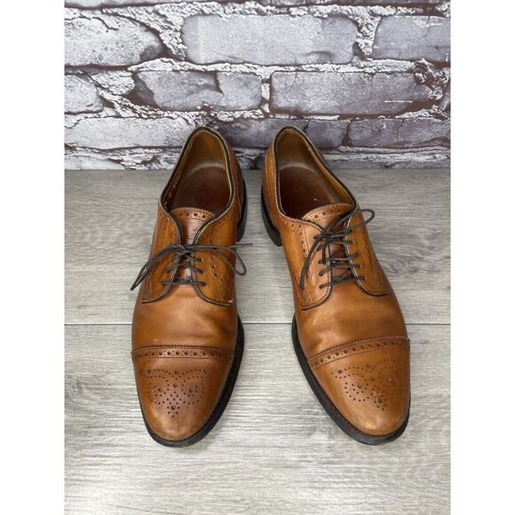 Allen Edmonds Sanford Brown Leather Cap Toe Oxfords Shoes Men’s Sz 9.5C US/43EU - Picture 2 of 16